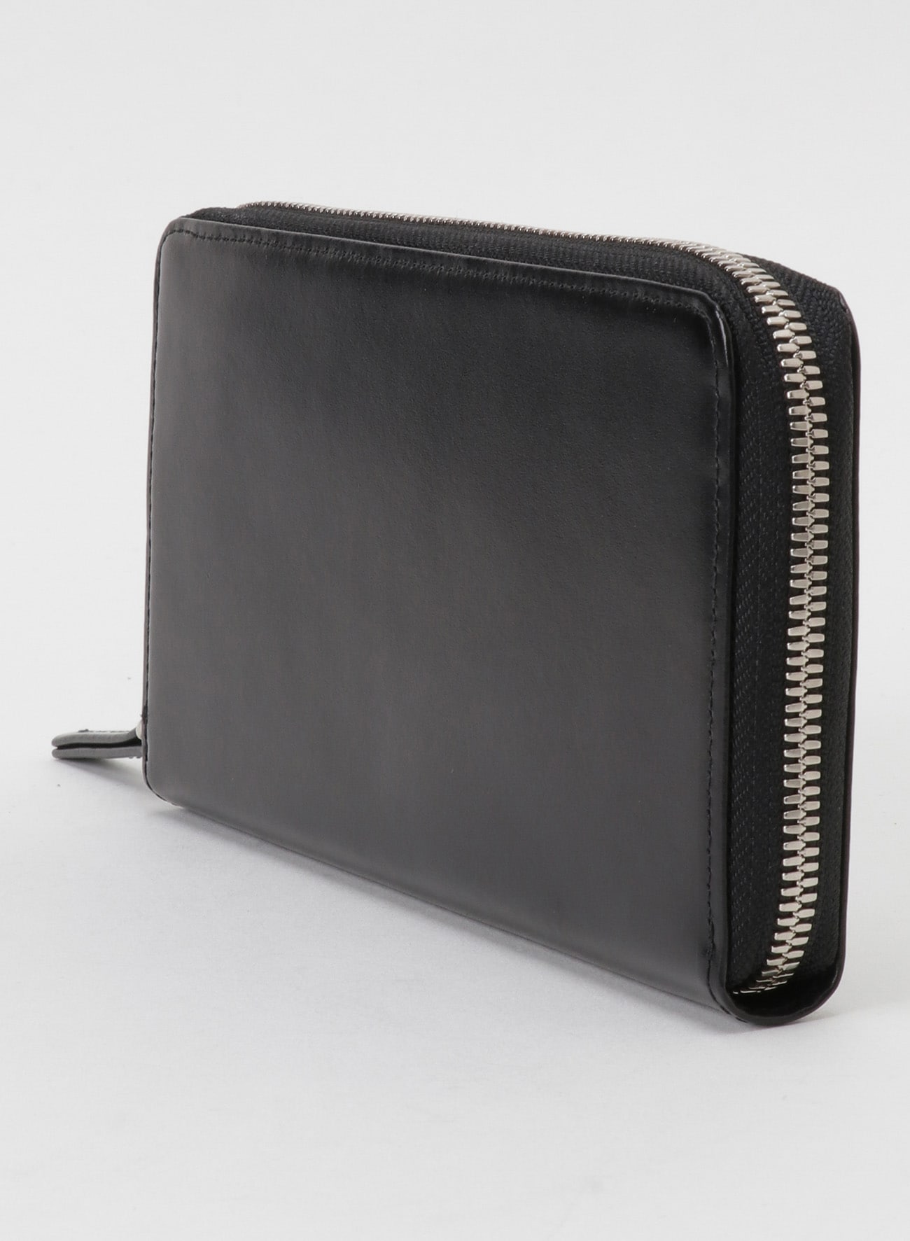 GLOSS SMOOTH LEATHER ZIP-AROUND WALLET LARGE(S BLACK): Y's｜THE 