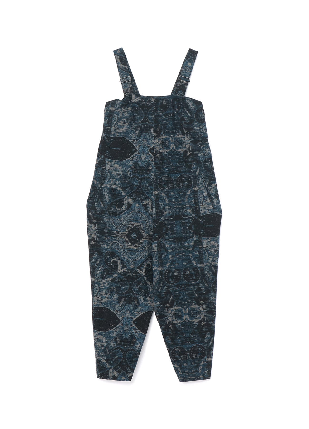 COTTON HEATHER DUNGAREE JACQUARD PRINT SALOPETTE PANTS