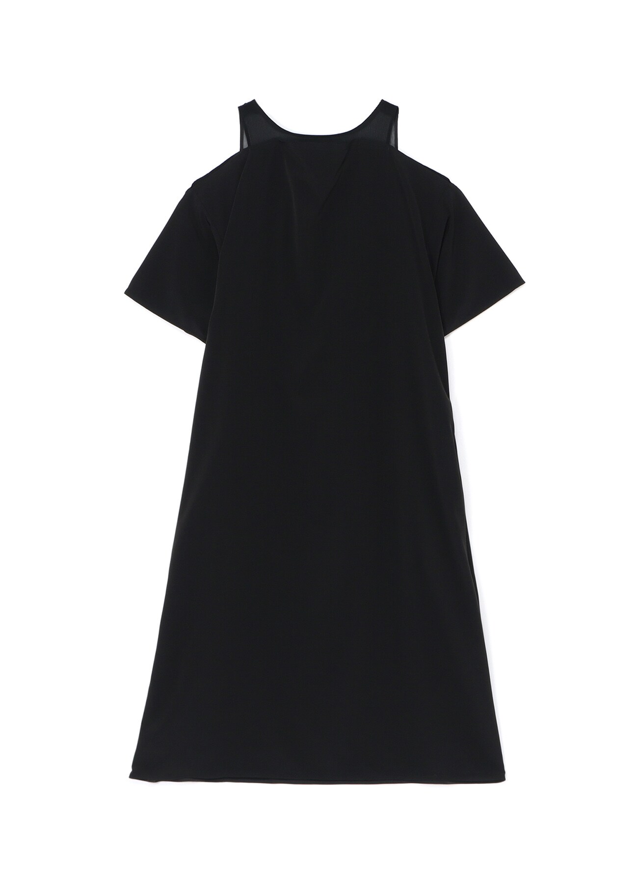 TRIACETATE POLYESTER DOUBLE LAYERED DRESS(XS Black): Vintage 1.2 