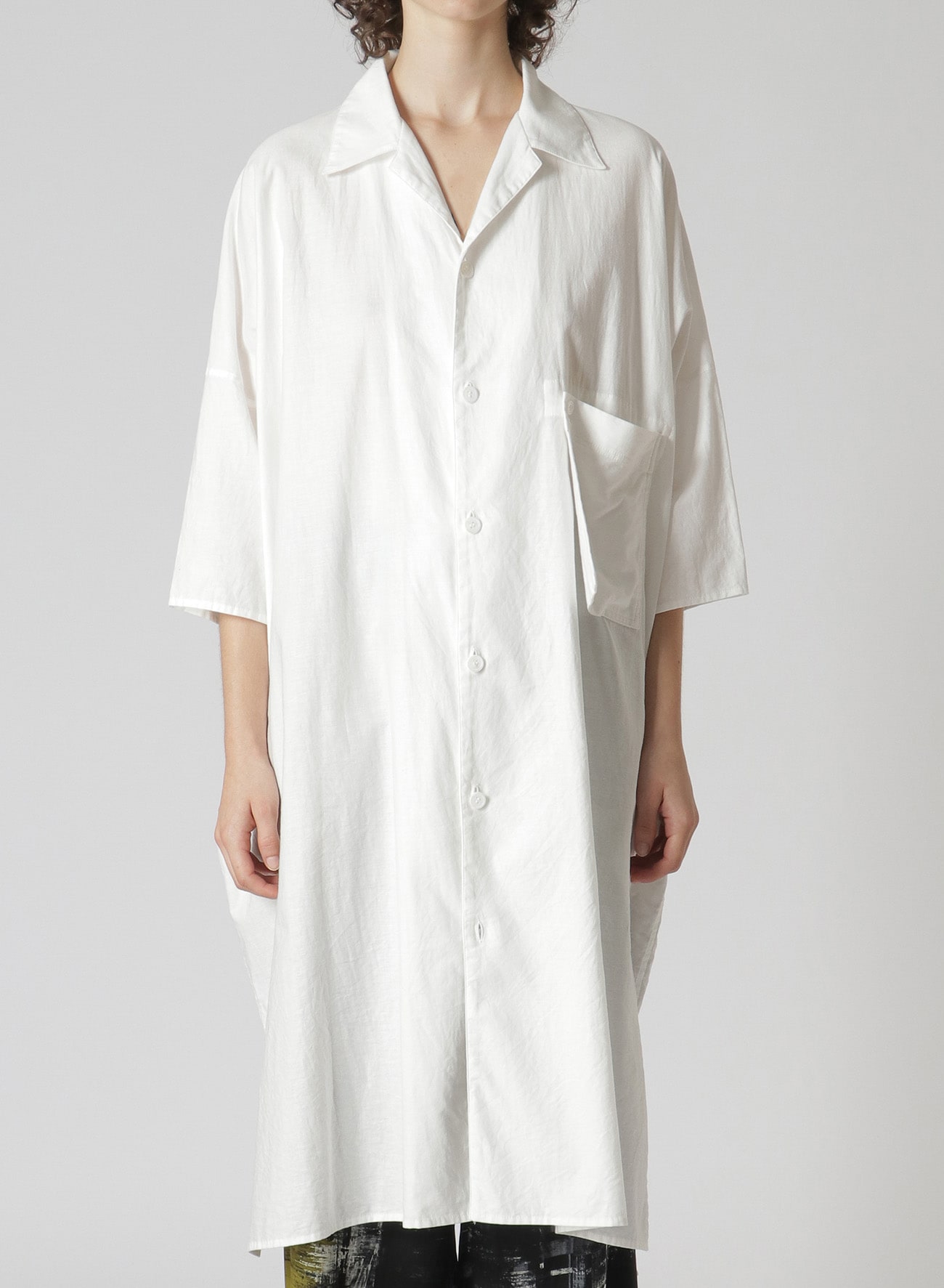 Y's BORN PRODUCT]COTTON THIN TWILL FRONT POCKET SHIRT DRESS(S