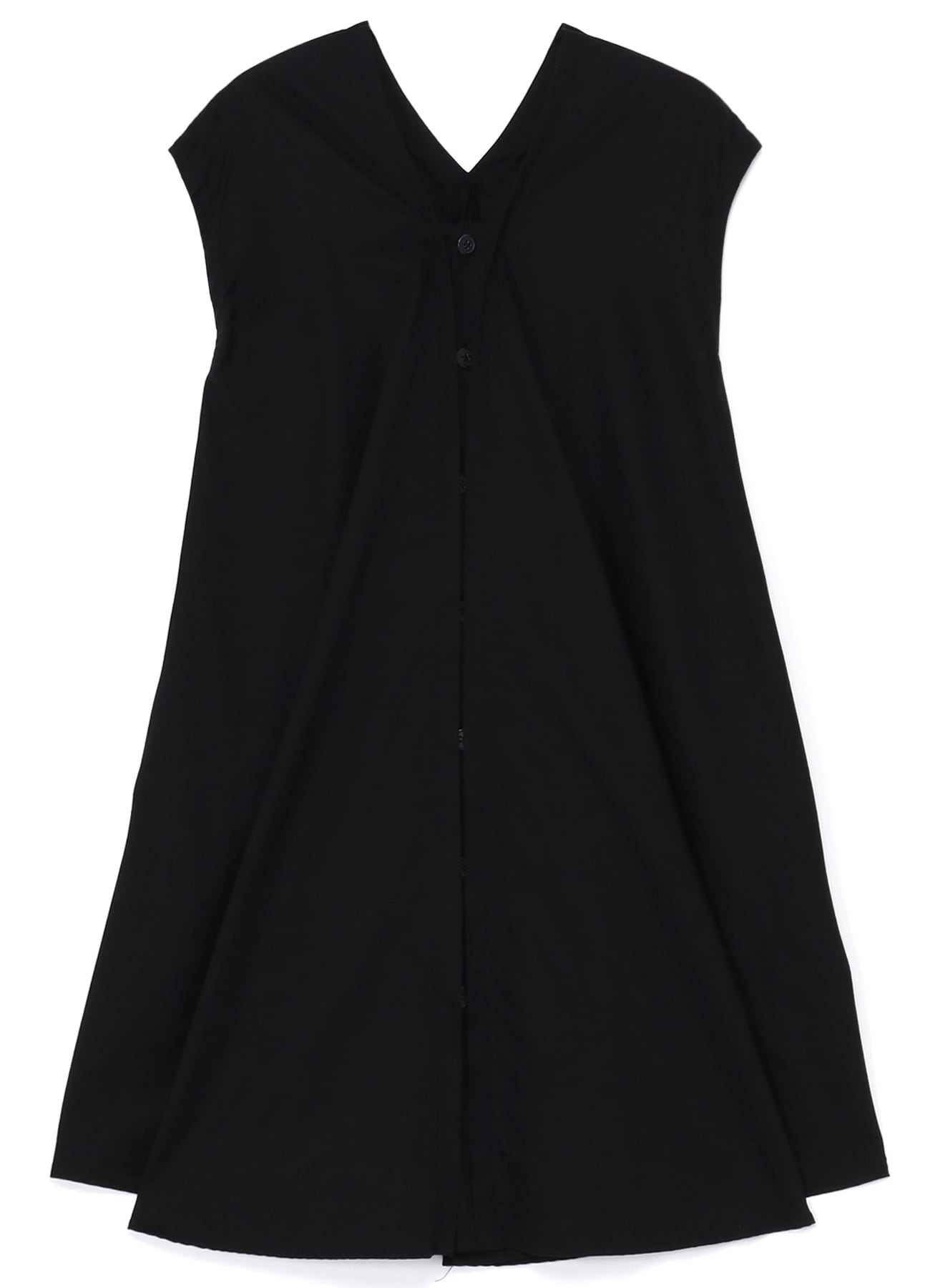 Y's BORN PRODUCT]COTTON THIN TWILL FRENCH SLEEVE DRESS(S Black