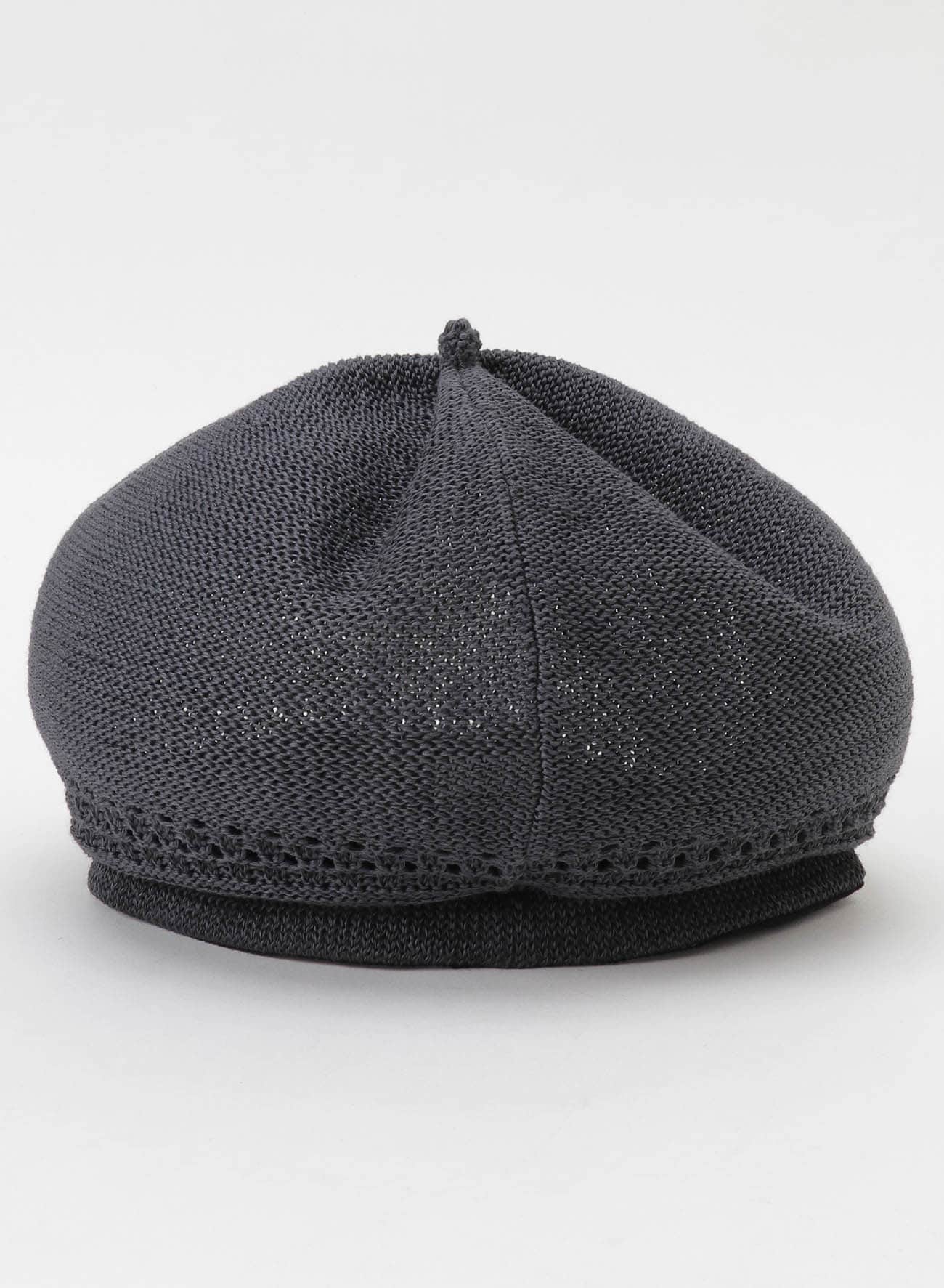 COTTON OPEN WORK KNITTED BERET