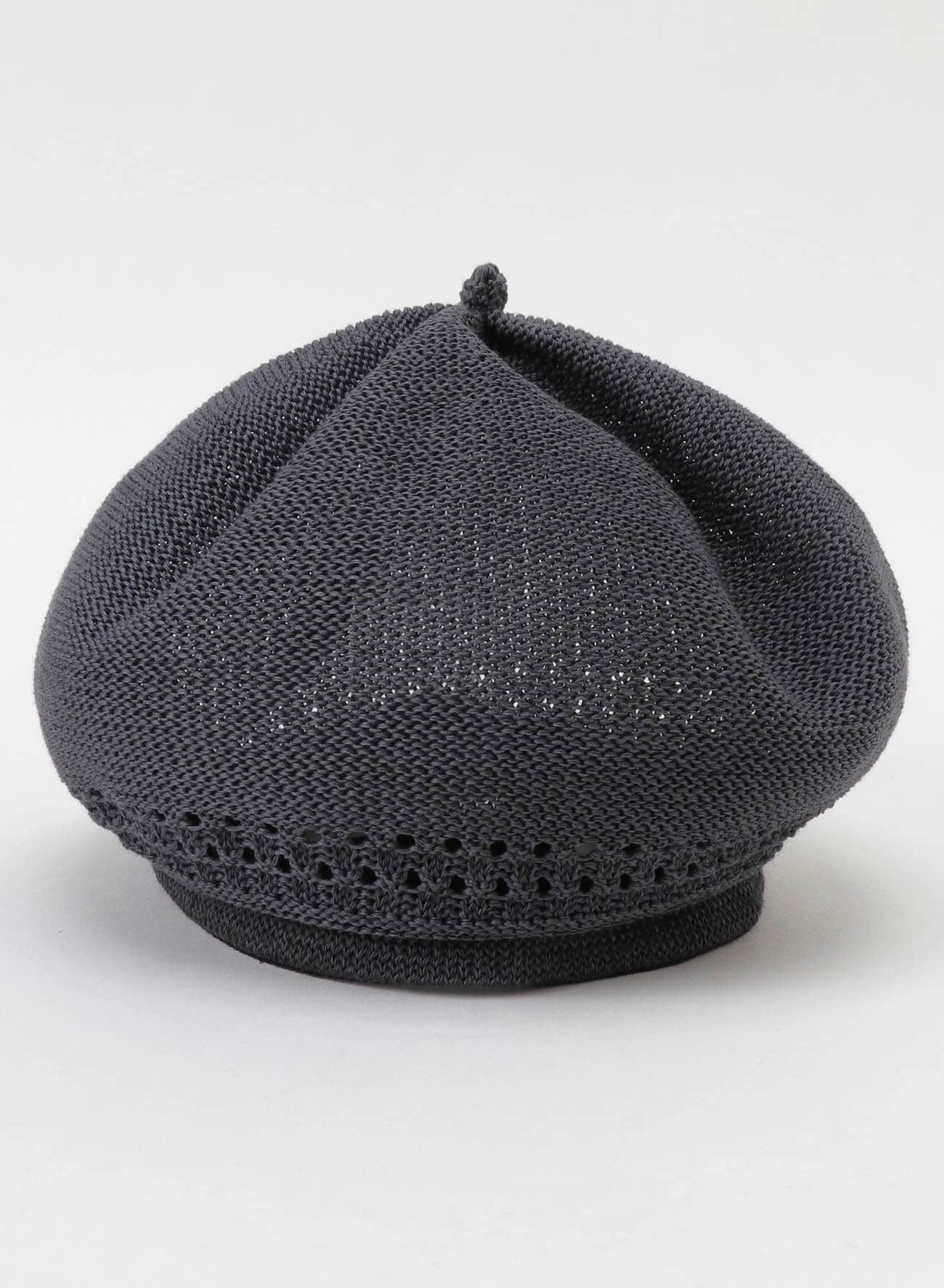 COTTON OPEN WORK KNITTED BERET