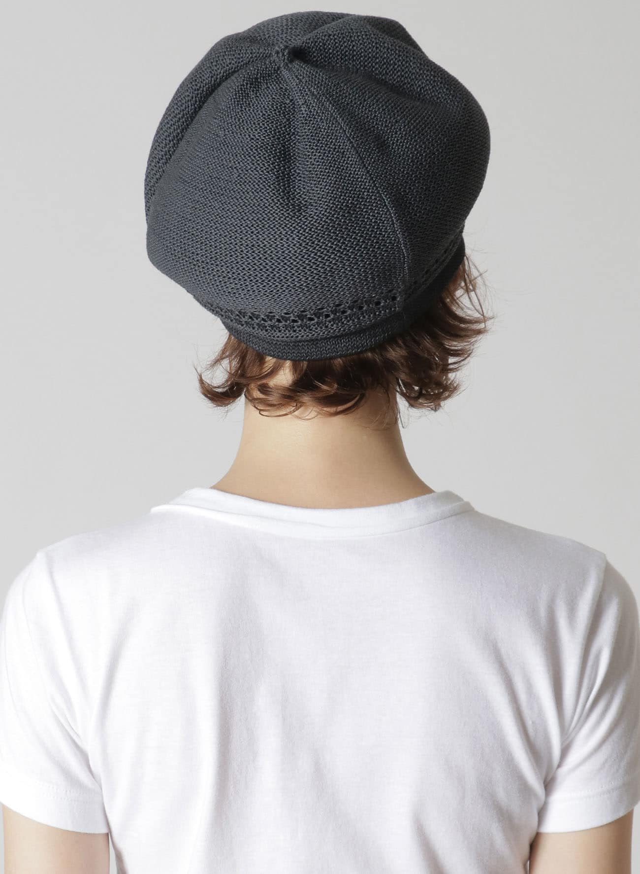 COTTON OPEN WORK KNITTED BERET