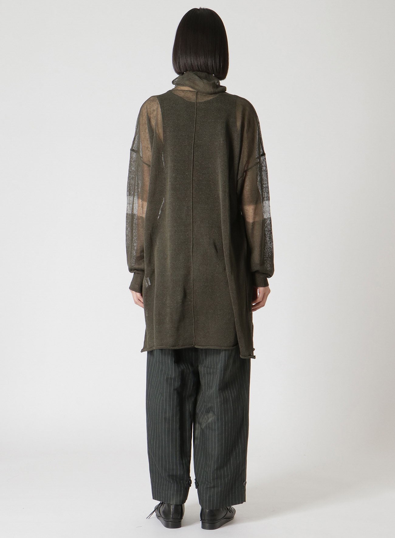 PLAIN STITCH SHEER BIG PULLOVER(S Khaki): Vintage 1.1|THE SHOP PLAIN STITCH SHEER BIG PULLOVER(S Khaki): Vintage 1.1|THE SHOP
