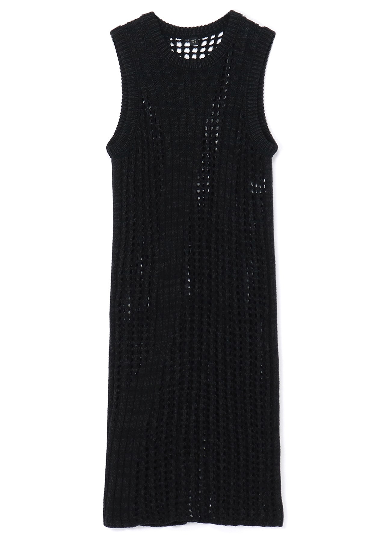 RIB MESH SLEEVELESS DRESS(S Black): Vintage 1.1｜THE SHOP YOHJI 