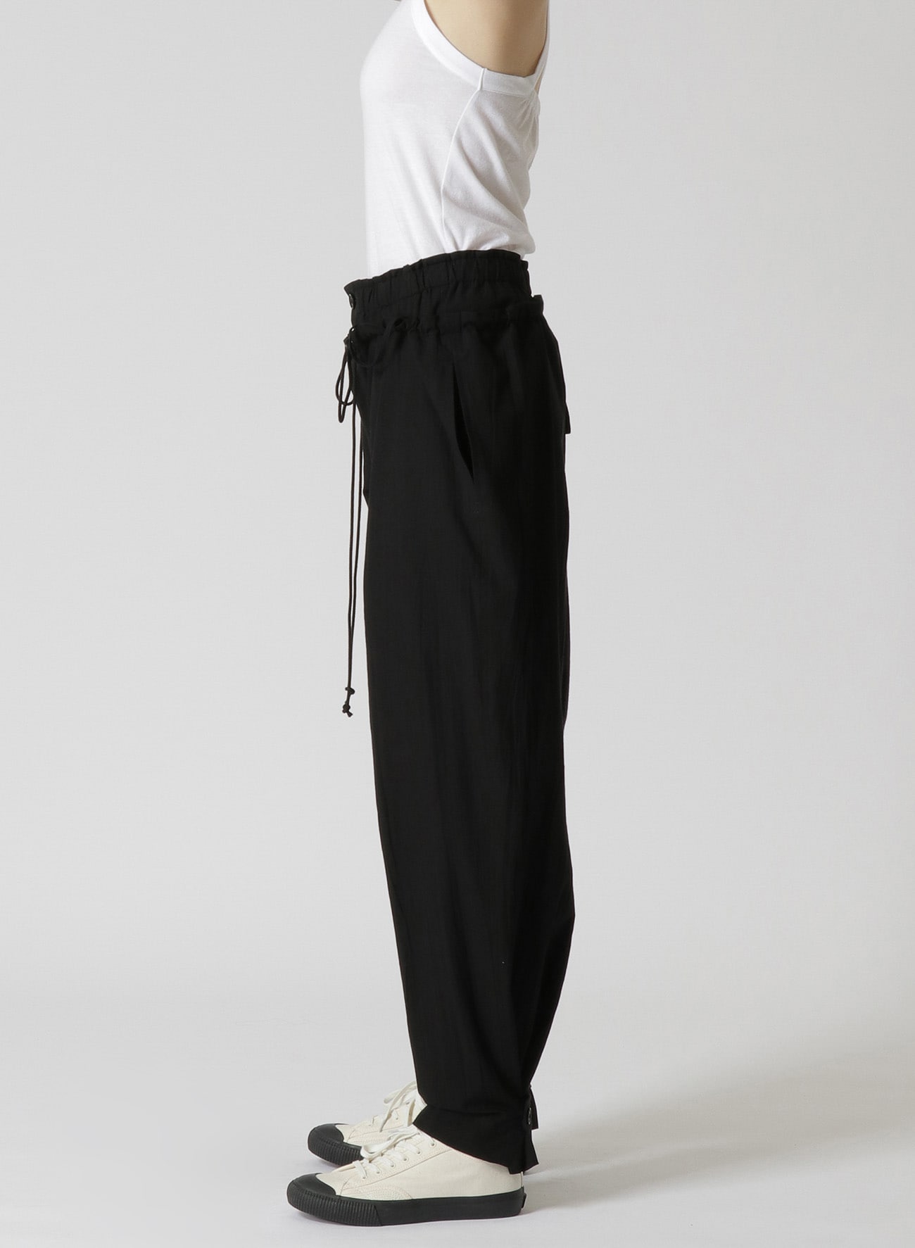 20/- DENIM LAYERED PANTS(XS Black): Vintage 1.1｜THE SHOP YOHJI 