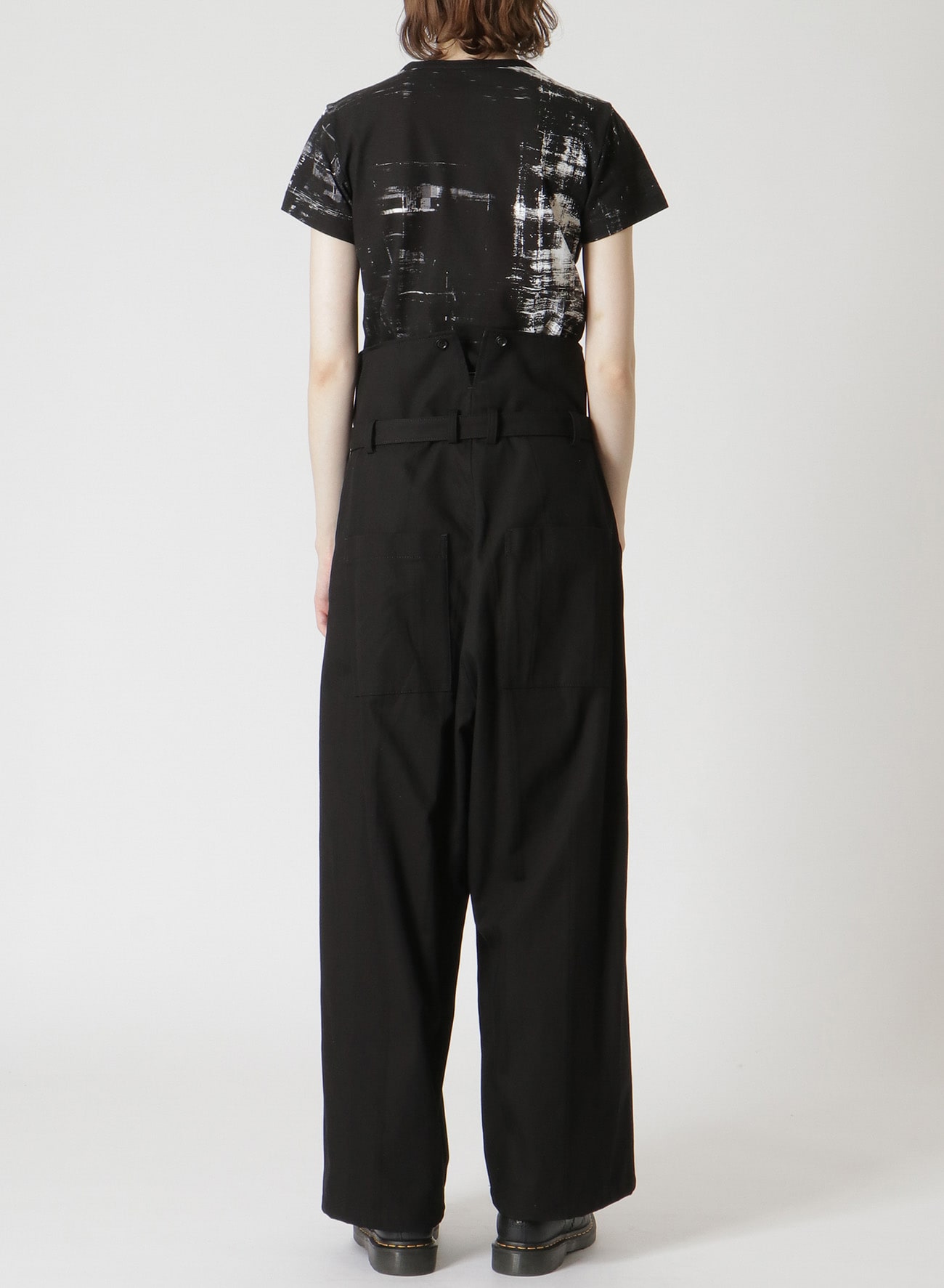 MULTI STRIPED DOBBY CHINO BELTED HIGH WAIST PANTS