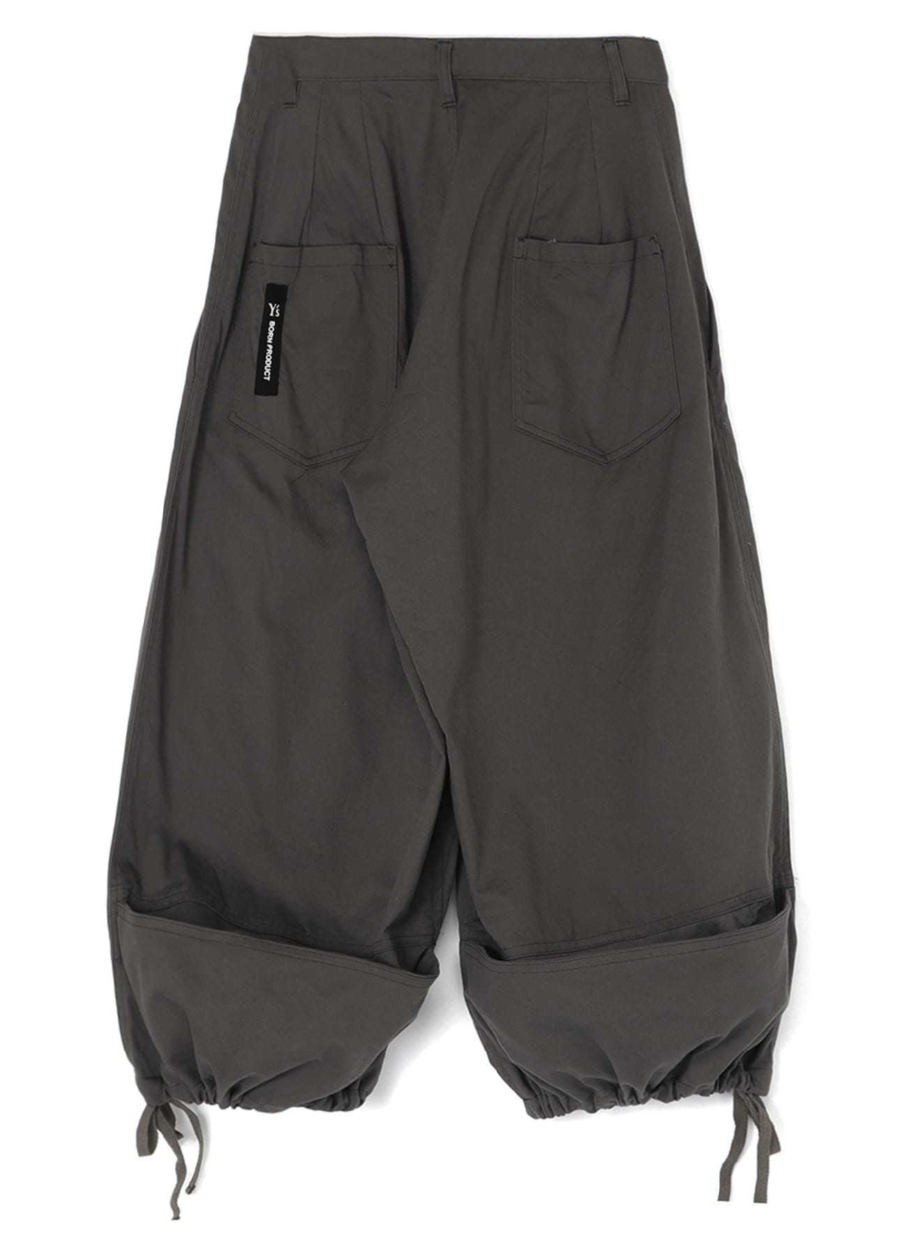 Y's BORN PRODUCT]COTTON TWILL BACK TUCK PANTS(XS Khaki): Y's｜THE 