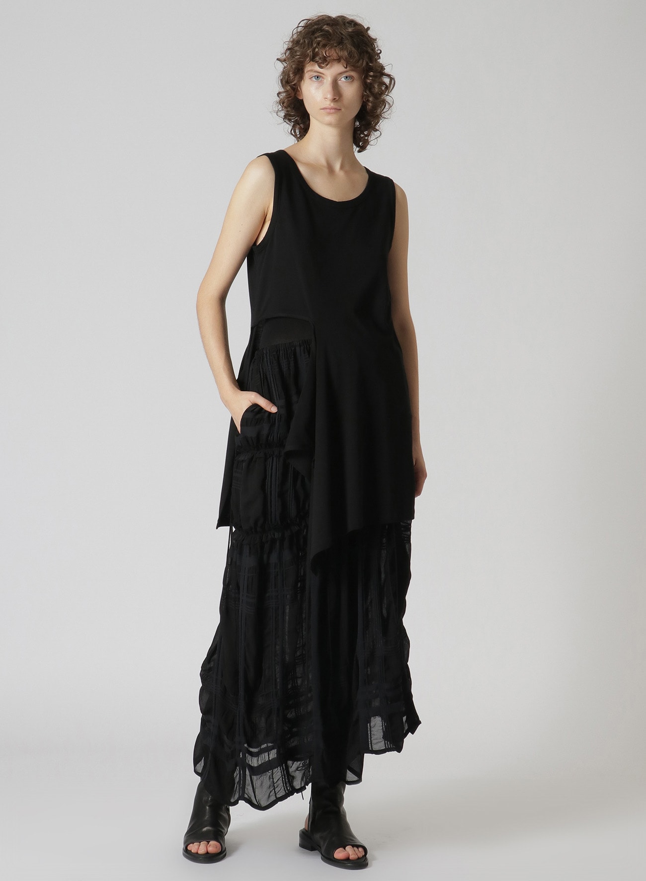 ASYMMETRIC GATHERED SKIRT(XS Black): Vintage 1.1｜THE SHOP YOHJI