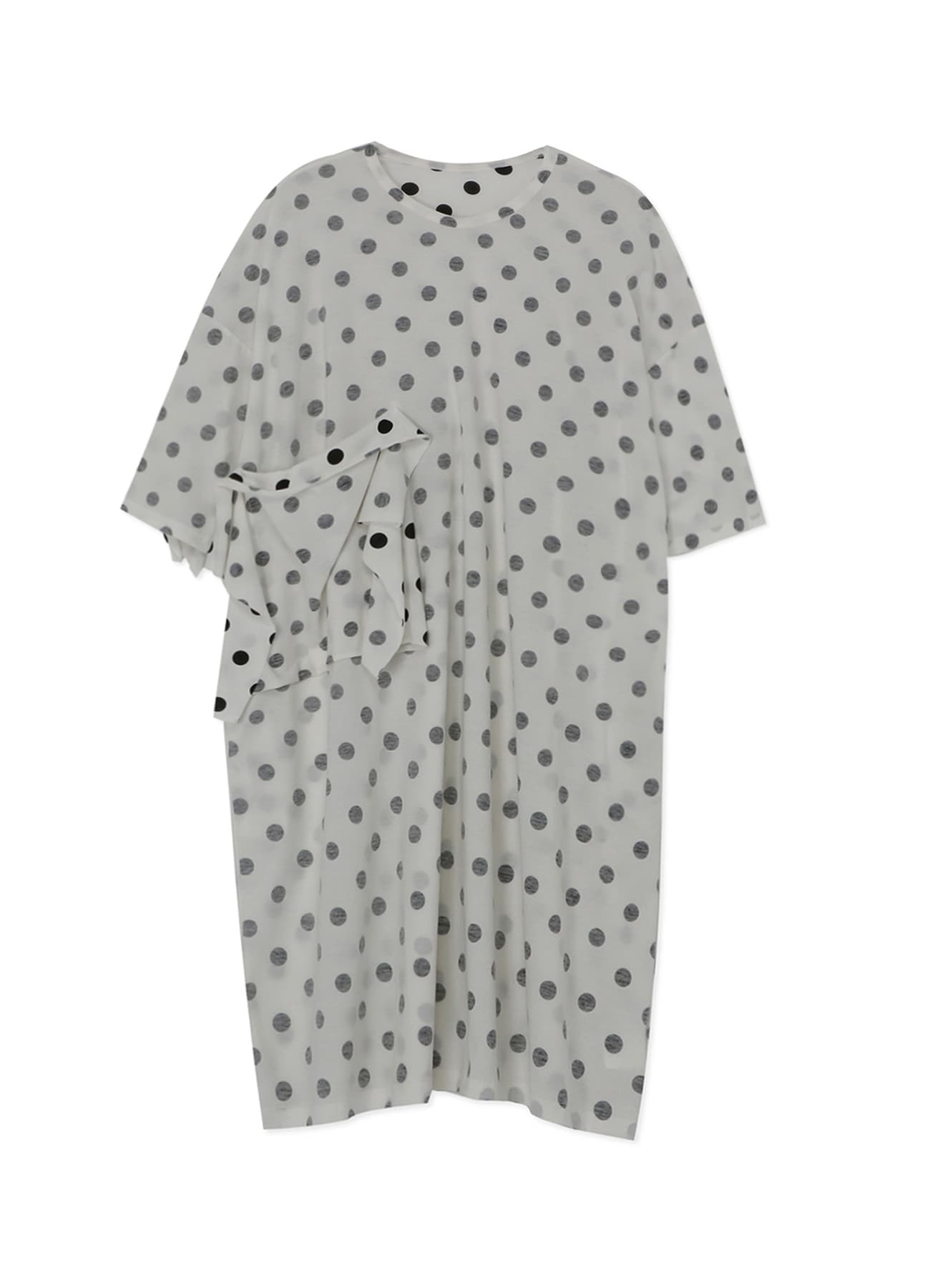 HARD TWISTED PLAIN DOT PRINT RIGHT POCKET ONE-PIECE(S White