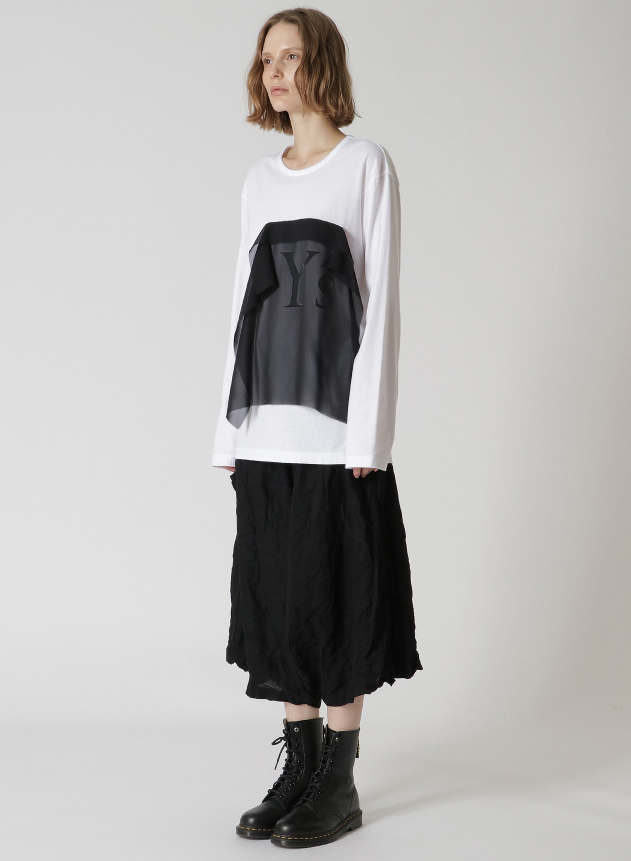 PLAIN STITCH x GEORGETTE Y's PATCH-WORKED LONG SLEEVES T